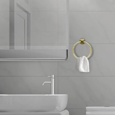 Gold Towel Ring?Hand Towel Holder for Bathroom Wall Mounted?Bathroom Towel Holder,Bathroom Towel-Racks,Bathroom Hardware Simple Round Towel Hanger...