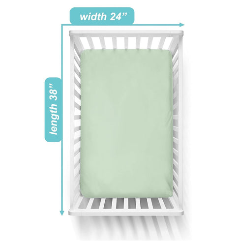 American Baby Company 2 Pack 100% Natural Cotton Fitted Mini Crib Sheets 38" x 24" - Soft & Breathable Small Nesting Portable Sheets, Fits Pack N ...