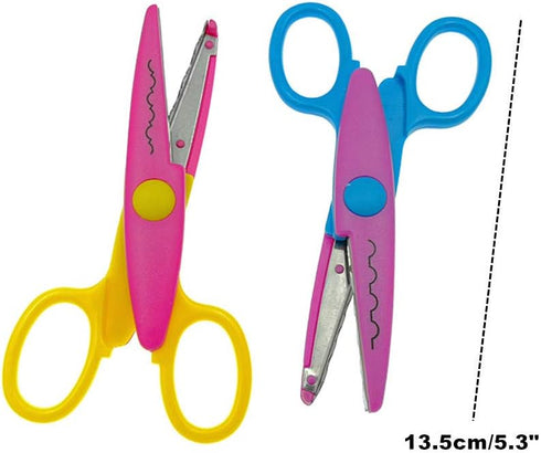 Lacework Wavy Paper Edger Scissors Pinking Shears Set for Handcraft Works(6pcs,Different Cutting Effects)...