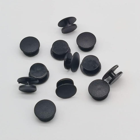 100pcs Plastic Button Black Buckle Charm Backs DIY Shoe Charm Accessories for Flat Shoe and Wristband Charms Back Ornaments 10 * 12mm Black Round ...