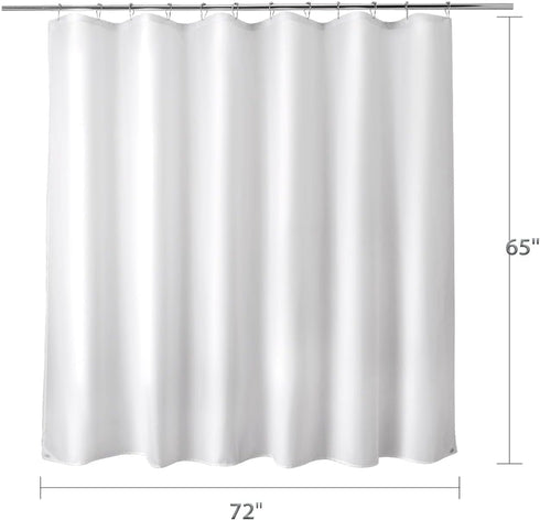 Titanker Fabric Shower Curtain Liner Washable, 72 x 65 Inches, White Shower Liner Fabric with 2 Magnets, Bathroom Polyester Shower Liner Waterproo...