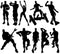 Game Wall Decal Poster Dancing Wall Stickers for Kids Bedroom Wall Vinyl Decal Game Stickers (Black)(13.8" x 22.8")...