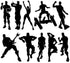 Game Wall Decal Poster Dancing Wall Stickers for Kids Bedroom Wall Vinyl Decal Game Stickers (Black)(13.8" x 22.8")...