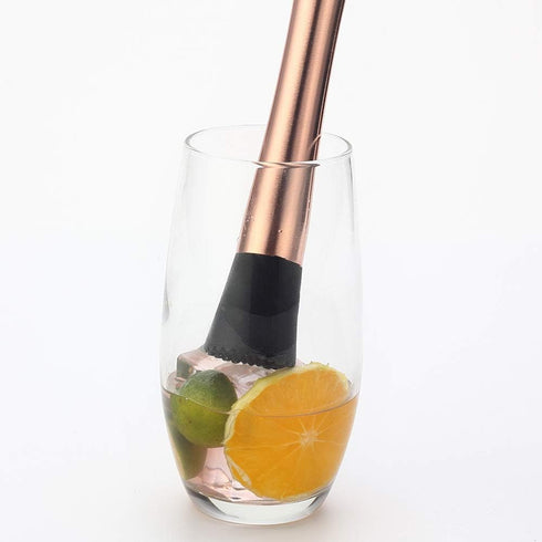 YFS Professional Stainless Steel Cocktail Muddler, Durable Easy to Clean Bar Tool, Black...