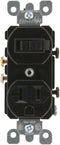 Leviton 5335 20 Amp, 120 Volt, Duplex Style Combination Single Pole Switch/Receptacle, Grounding, Black......