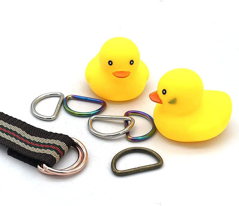Metal D Rings D Buckles - 1 Inch Non Welded D-Shape Buckle Clips Belt Buckles Hardware Bags Ring for Sewing Purse Clasp Keychain DIY Accessories (...
