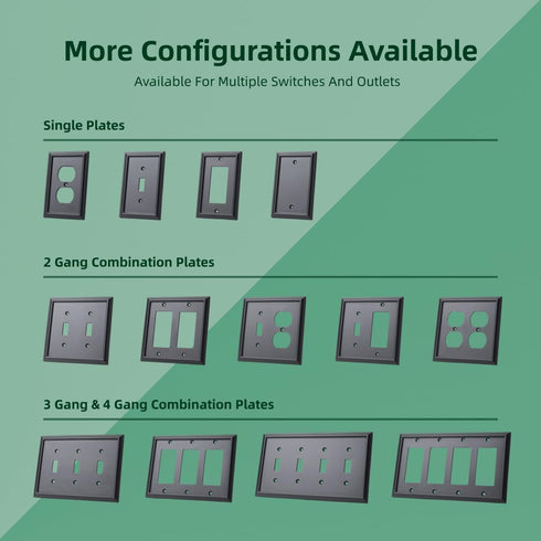 Wall Plates Decorative Outlet Covers Electrical Switch Plates Light Switch Cover - Bamboo Fiber Material Standard Size Wall Plates of various 13 s...