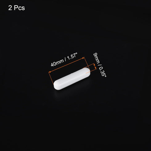 MECCANIXITY Magnetic Stirrer Mixer Stir Bar Rod 40mm(1.57") x9mm Cylinder Shape PTFE Coating Magnet White for Laboratory 2Pcs...