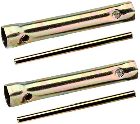 Pair of 16-18mm(5/8-45/64'') Double Ended 150mm(5-7/8") Length Motorcycle Ignition Spark Plug Spanner Deep Reach Socket Wrench Tool with TommyBar...