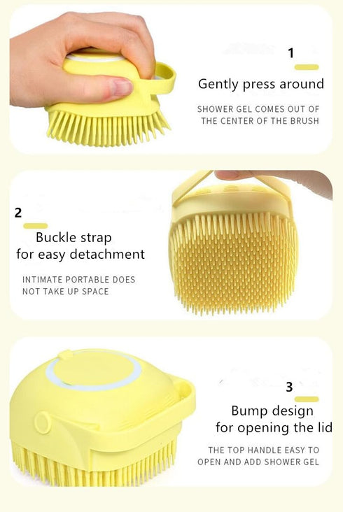 Dog Bath Brush/Dog Grooming Brush/Dog Shampoo Brush?Dog Scrubber for Bath with Pet Toothbrushes for Long Short Haired Dogs Cats Shower...