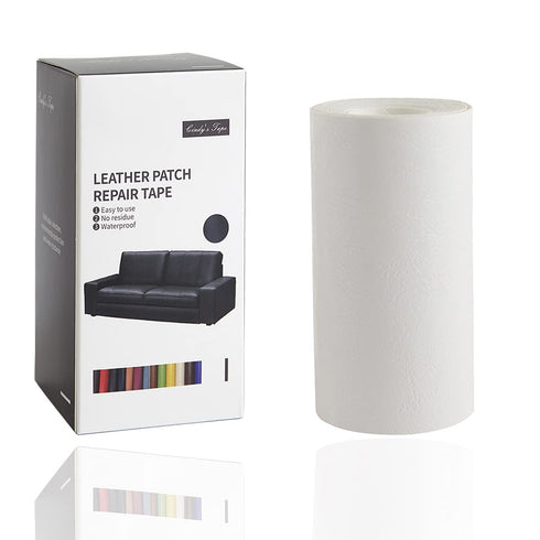 Cindy's Tape Leather Repair Patch Kit White 4 x 60 inch Leather Repair Tape Self Adhesive Patch for Furniture, Couch, Sofa, Car Seats, Chair, Firs...