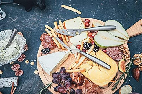 BOSKA Stainless Steel Cheese Knife - Copenhagen Nr.2 For All Types of Cheese - Multi-Functional Cheese Slicer - Handheld Slicer - Silver Non-Stick...