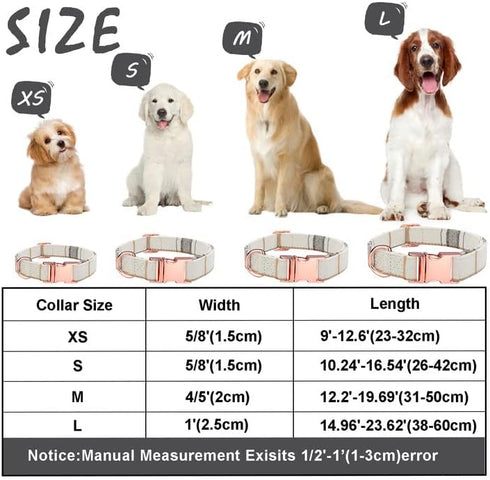 Plaid Dog Collar Leash Set with Bow Tie Adjustable Cute Puppy Collar with Durable Metal Buckle Girls Boys Dog Collar for Small Medium Large Dogs O...