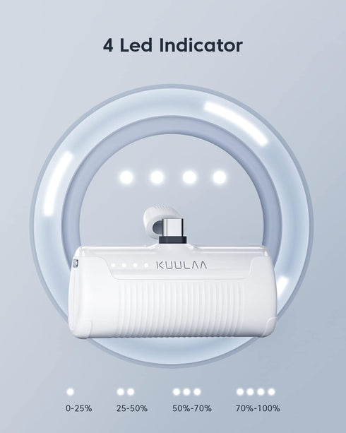 Kuulaa Portable Charger USB C Power Bank 4500mAh Small Portable Phone Charger Android Compact Plug in Battery Pack Portable Compatible with iPhone...
