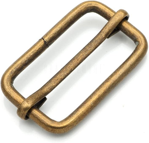 CRAFTMEMORE Triglide Slider 1 1/4", 1 1/2" Belt Keeper Movable Bar Slider Strap Adjuster Rectangle Strap Keeper Purse Making (1 1/2" x 10 pcs, Ant...