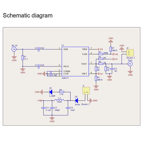 Logarithmic Detector Logarithmic Power Meter AD8317 1M-10GHz 60dB Power Meter Amplifier Controller...