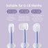 PandaEar 3 Pack Silicone Baby Toddler Newborn Toothbrushes 0 to 18 months, Baby Tongue Cleaner + U-Shaped ToothScrubber + Baby First Toothbrush Te...