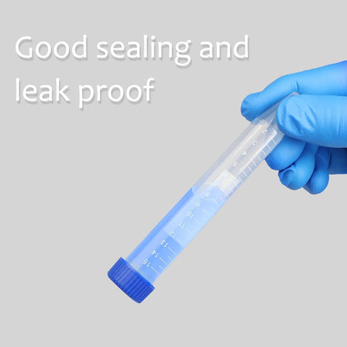 50 Pack 15ml Centrifuge Tubes with Scale -Containers with Lids, Plastic Test Tubes with Graduation and Writing Area...