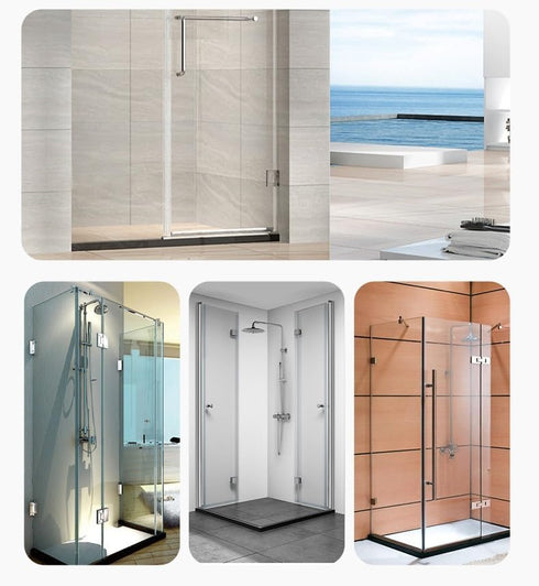 90 Degree Sleeve Over Shower Glass Clamp, Glass Shower Door Right Angle Connector for Bathroom or Showroom, 90 Degree Shower Glass to Glass Clamp,...