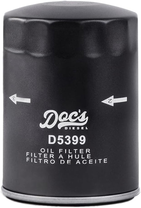 Doc's Diesel Oil Filter D5399 | Compatible with Chevrolet/GMC 6.6L Duramax 2500HD, 3500HD 2001-2019 | Replaces PF2232...