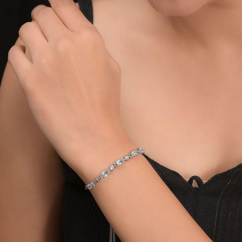 SHOP LC DELIVERING JOY Bolo November Birthstone Bracelet Stainless Steel Sky Blue Topaz Fashion Unique Birthday Gifts for Women Jewelry Ct 2.2 Adj...
