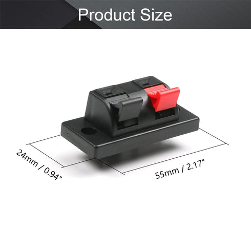 Fielect 5Pcs Spring Speaker Terminal Clip 2 Way Speaker Spring Connection Clip Jointing Clamp Jack Socket Push Release Connector Speaker Terminal ...