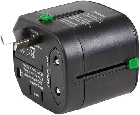 Monoprice Compact Cube Universal Travel Adapter, Supports International Power Outlets, Black...