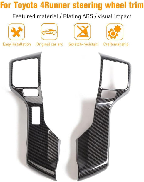 Voodonala for 4runner Steering Wheel Cover Decoration Trim fit Toyota 4runner SUV 2010-2019(Carbon Fiber Grain)...