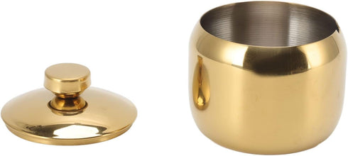 Stainless Steel Condiment Pot, Gold Seasoning Jar Bottle with Lid, Spice Salt Pepper Sugar Storage Container for Home Kitchen(Gold)...