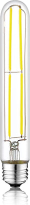 7.3 Inch E26 Led Bulb 60 Watt Dimmable,5000K Daylight Edison Bulbs,6W Tubular T10 Long Clear Glass Light Bulb for Rustic Pendant,Industrial Pipe,W...