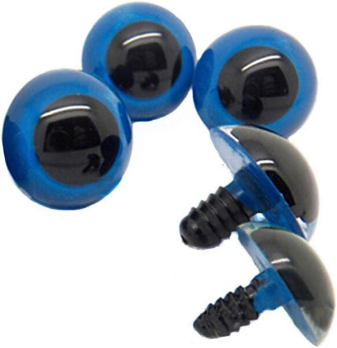 50 Pcs Blue Plastic Safety Eyes Round Craft Doll Eyes with Washers Crafting Buttons Accessories for Doll Bear Plush Animal and DIY Craft Making (1...