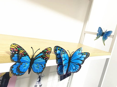 12PCS PVC 3D Butterfly Fridge Magnets Refrigerator Magnets Wall Stickers with Magnet for Wall Decor Art Decor Crafts Home Party Decoration (Blue)....