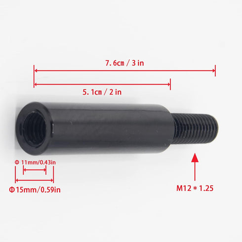 2 Inch Shift Knob Extender, M12 X 1.25 Shift Knob Extension, Aluminum Alloy Shifter Knob Extension for Manual Gear Shifter Lever...