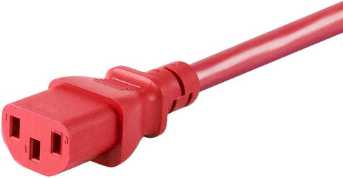 Monoprice Power Cord - NEMA 5-15P to IEC 60320 C13, 18AWG, 10A/1250W, 125V, 3-Prong, 2ft, Red...