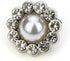 Silver Decorative Rhinestone Faux Pearl Sewing Shank Buttons 20 Pcs - 12.5mm, 1/2"...