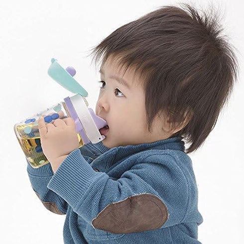 Richell Aqulea outing straw mug 200 Light blue...