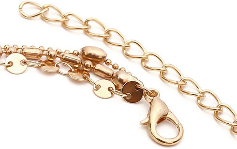 Edary Gypsy Beach Anklet Sequins Layered Gold Anklet Bracelet for Women and Teen Girls...