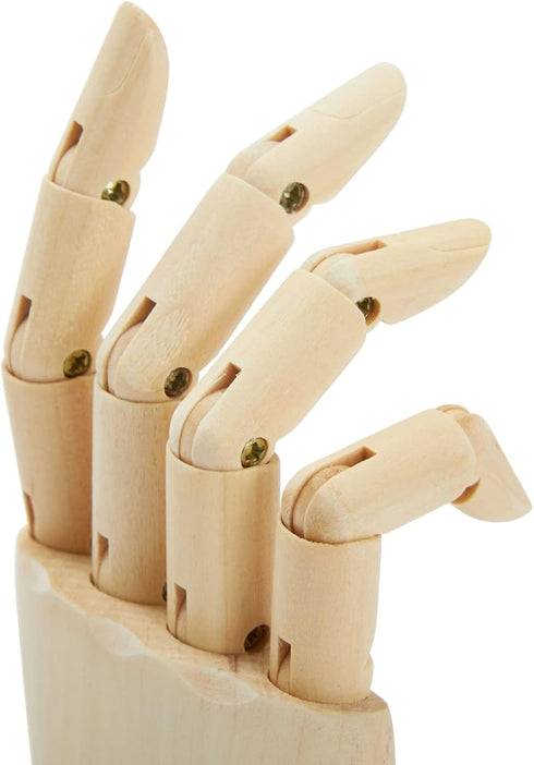 7" Wooden Hand Model and 8" Posable Wooden Mannequin Figure for Drawing, Adjustable Art Supplies (2-Piece)...