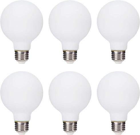 truestory G25(G80) Globe Light Bulb 6pack Inner White? Warm White 2700K CRI 90, 5W Equivalent to 50W, Dimmable 450LM E26 Base,Suitable for Any Occ...