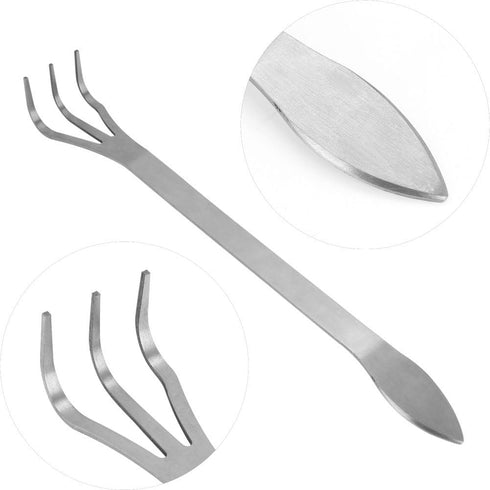 Stainless Steel 3 Prong Root Rake Pick Set, Bonsai Tool Root Pick Rake Gardening Tools...