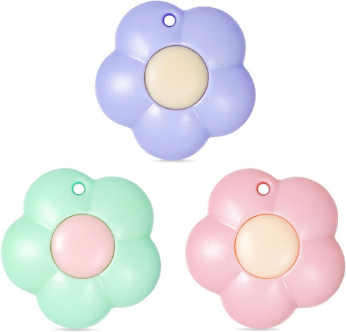 3 Pcs Mini Retractable Utility Knife Flower Pocket Box Cutters Plastic Letter Opener Slide Open with Keychain Hole for Box Letter Envelope, Flower...