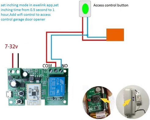 eWelink app WiFi Smart Dry Contact Relay Switch Module,Work with Alexa Assistant (5-32V 1 Channel)......