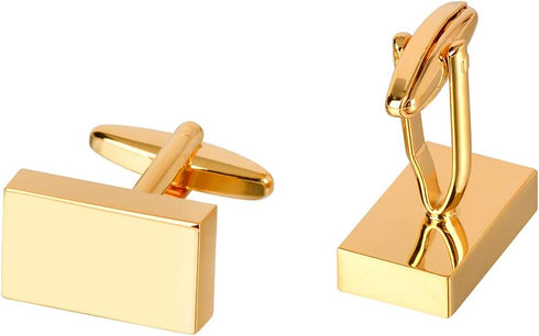 Classic Gold/Silver/Black Tone Blank Cufflinks for Mens Unique French Shirt Cuff Gift...