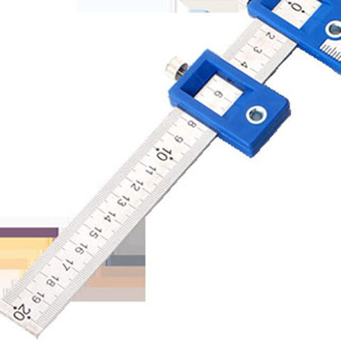 Cabinet Hardware Jig Tool,Drill Guide Drill Guide Sleeve Cabinet Hardware Jig Template,Imperial & Metric, ABS Aluminum Wood Drilling Dowel Ruler M...