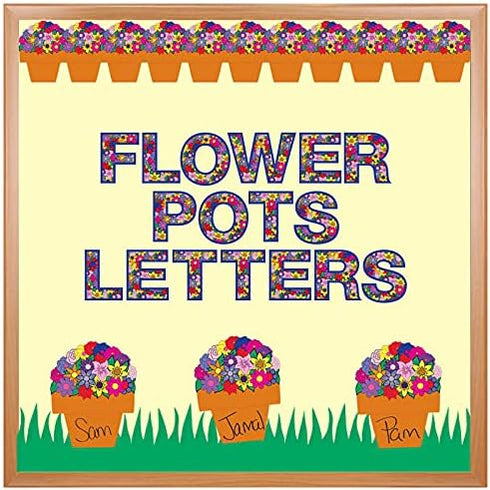 Hygloss Products Bulletin Board Letters and Numbers – Punch Out Flower Pot Design Combo – 3 Inch, 350 Pieces...