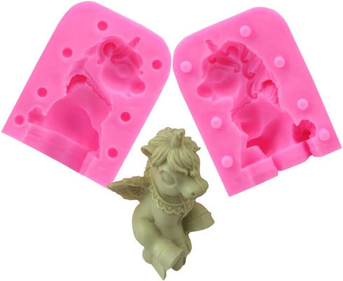 WonDerfulC Unicorn Silicone Mold 3D Horse Fondant Clay Ice Cube Mould DIY Baking Tool Cake Decoration Molds...
