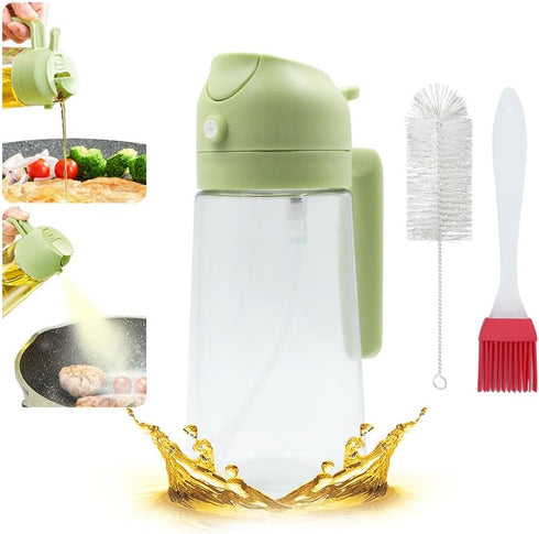 Oil Dispenser for kitchen, 2 In 1 Oil Dispenser & Oil Sprayers, 470ml/ 16oz Olive Oil Dispenser Bottle, Food-grade Oil Mister for Air Fryer, Bakin...