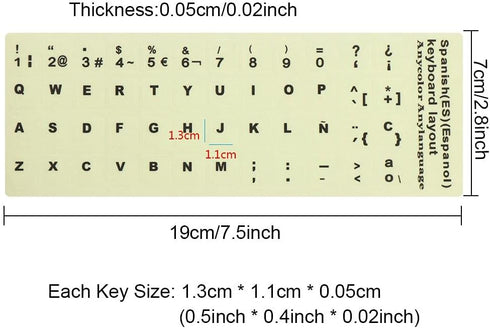 English Luminous Keyboard Stickers Glow in The Dark Language Letter Protective Film Alphabet Button Layout for Laptop PC...