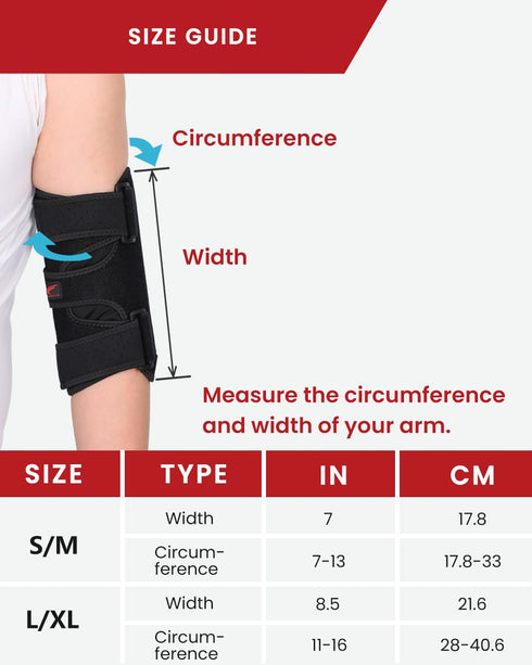 Elbow Brace Comfortable Night Sleep, Cubital Tunnel Syndrome, Ulnar Nerve Entrapment with Compression Sleeve Immobilizer, 2 Removable Metal Splint...