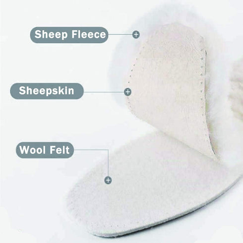 Bacophy 2 Pairs Genuine Thick Sheepskin Fleece Insoles for Women, Premium Warm Fluffy Wool Replacement Cozy Breathable Inner Soles for Shoes Boots...